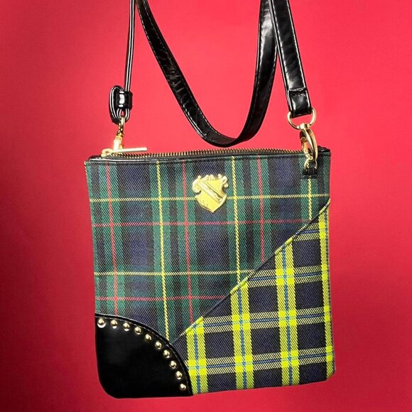 MAC cosmetics / Y2K green and yellow tartan mini purse 🖤💚 - Picture 1 of 5